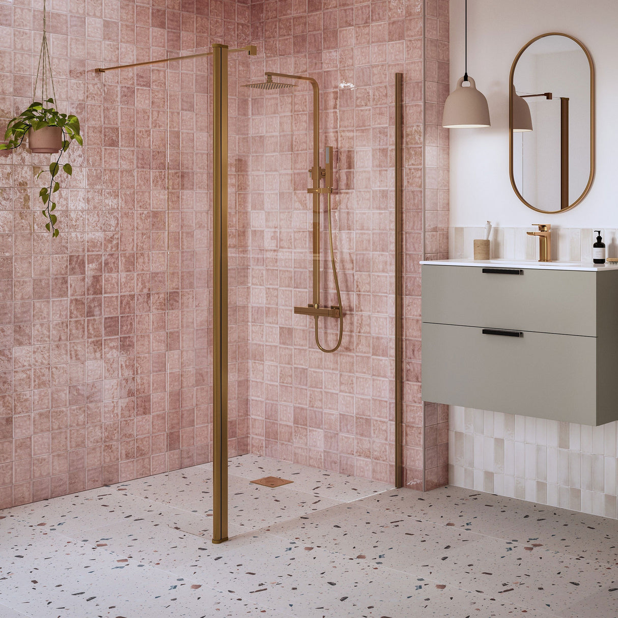 Tabo Splash Fresco Optional Wetroom Rotatable Panel Brushed Bronze 300mm (with side panel)