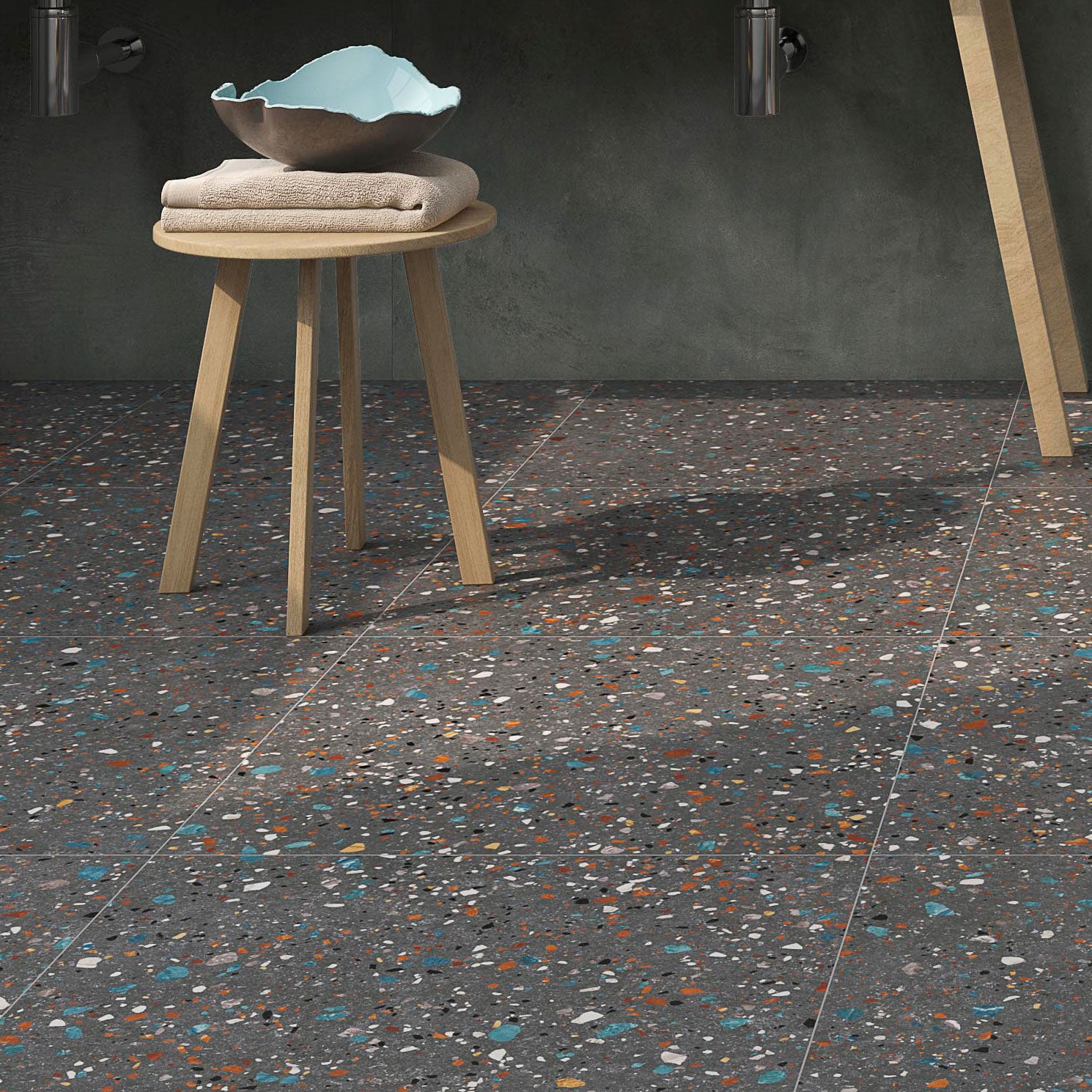 Tiva Nero tile in bathroom