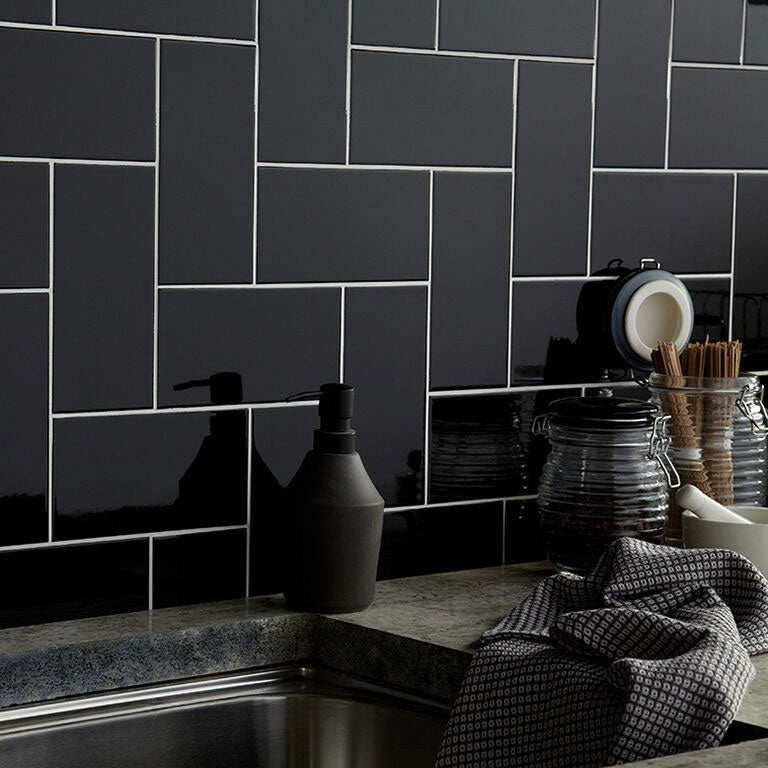 Town Black Gloss Ceramic Wall Tiles