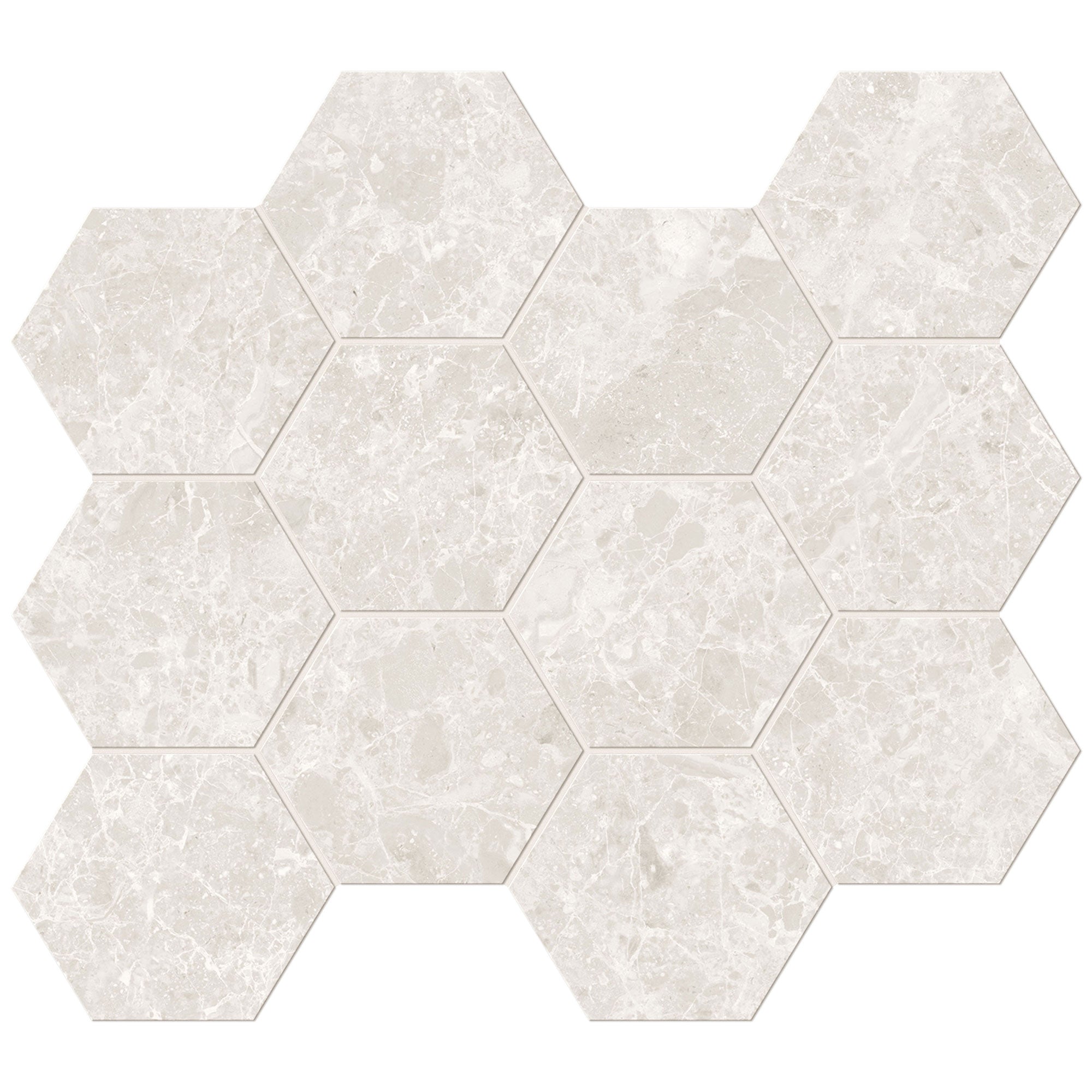 Unicom Starker Blooming Stone Alabaster White Hexagon 30 x 34cm