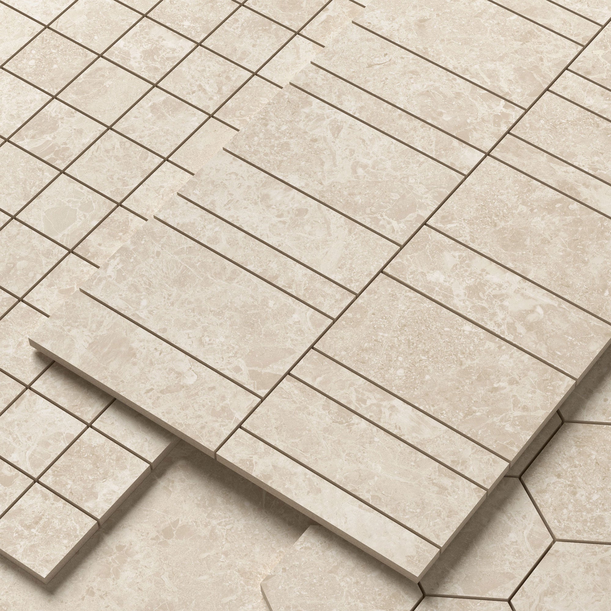 Unicom Starker Blooming Stone Sunny Beige Mosaics and Decors