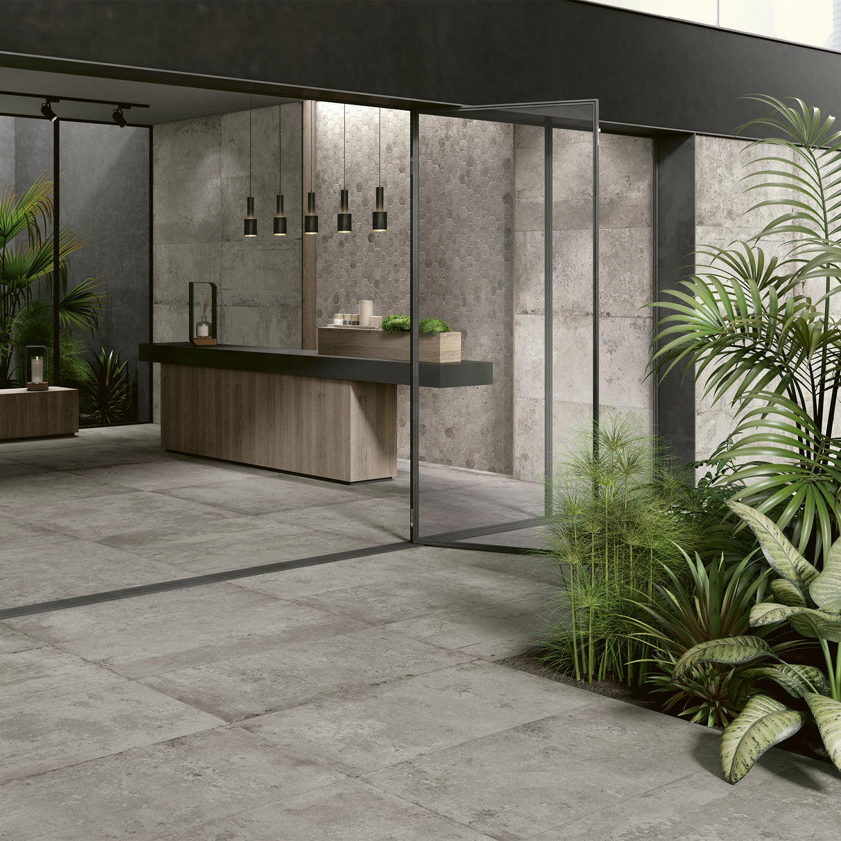 Unicom Starker Debris_2thick Cinder Rett Outdoor Tiles