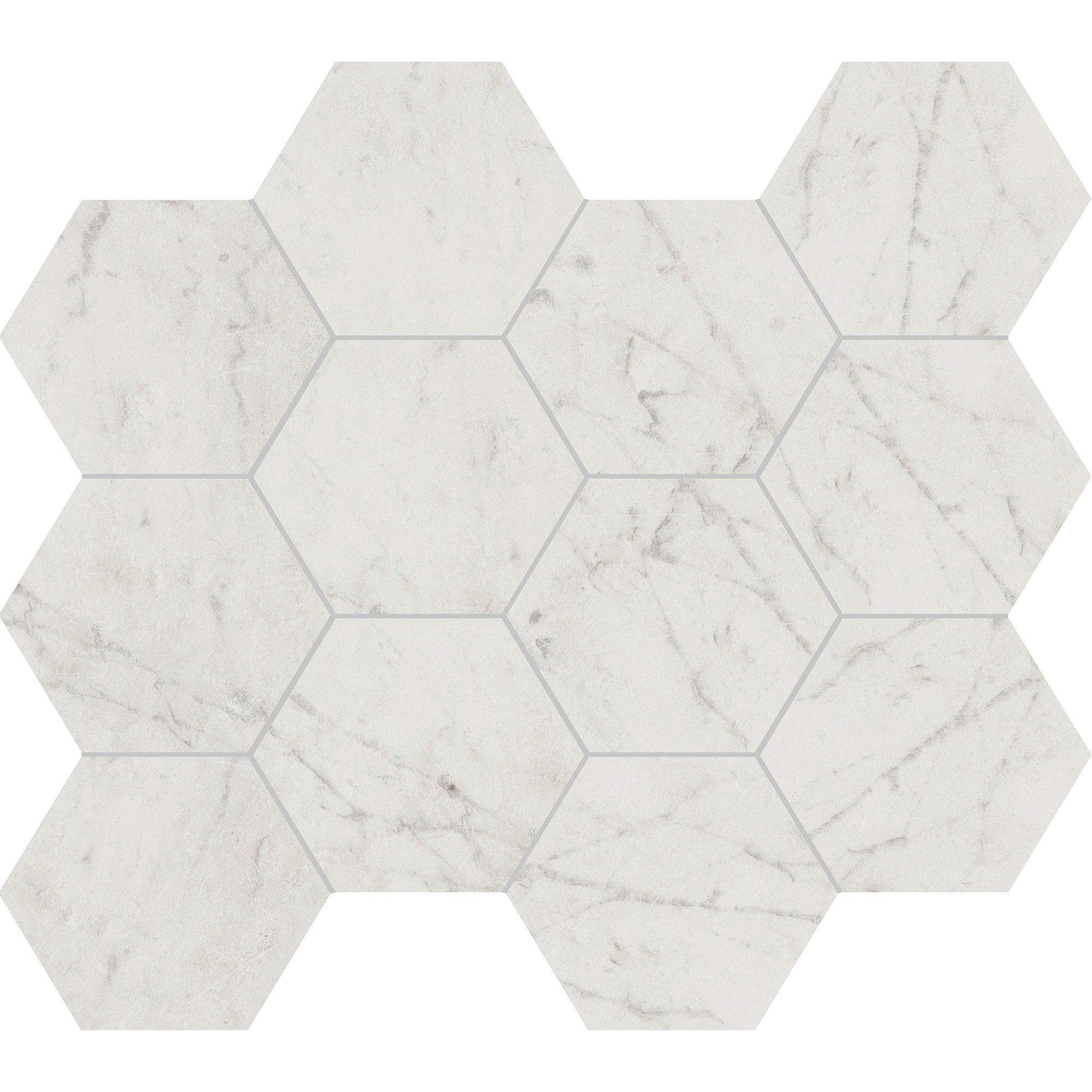 Unicom Starker Marmorea Carrara Hexagon Mosaic 30 x 34cm