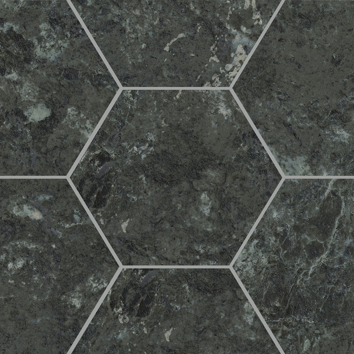 Unicom Starker Marmorea Verde Alpi Hexagon (detail)