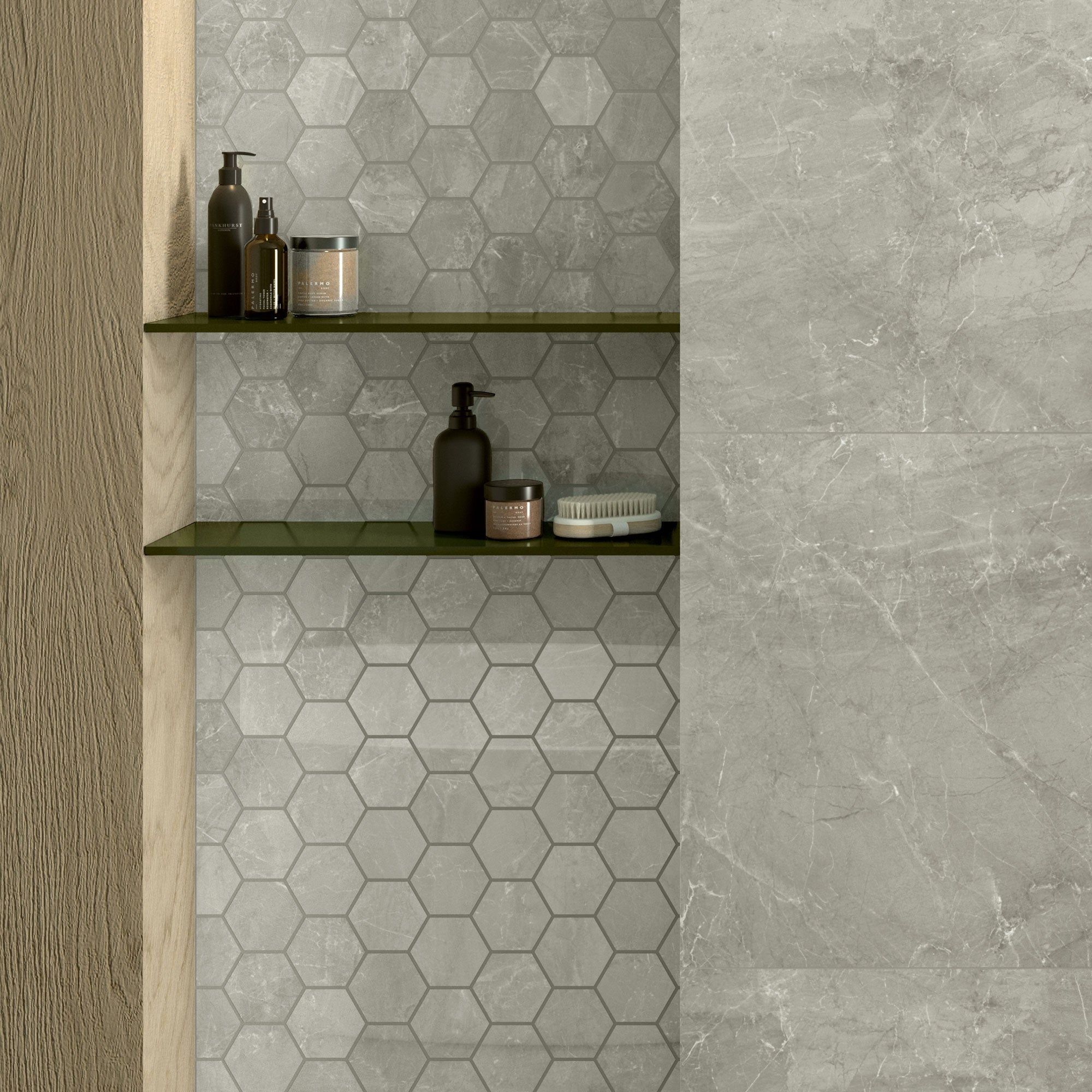Unicom Starker Muse 2.0 Hexagon Grey Marble mosaics