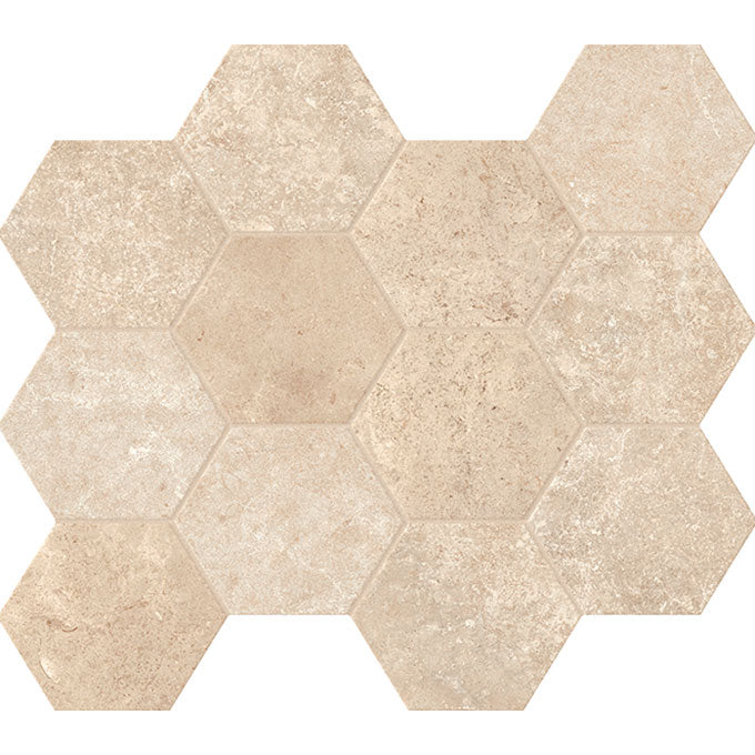 Unicom Starker Pierre Neuve Creme Hexagon Mosaic 30 x 34cm