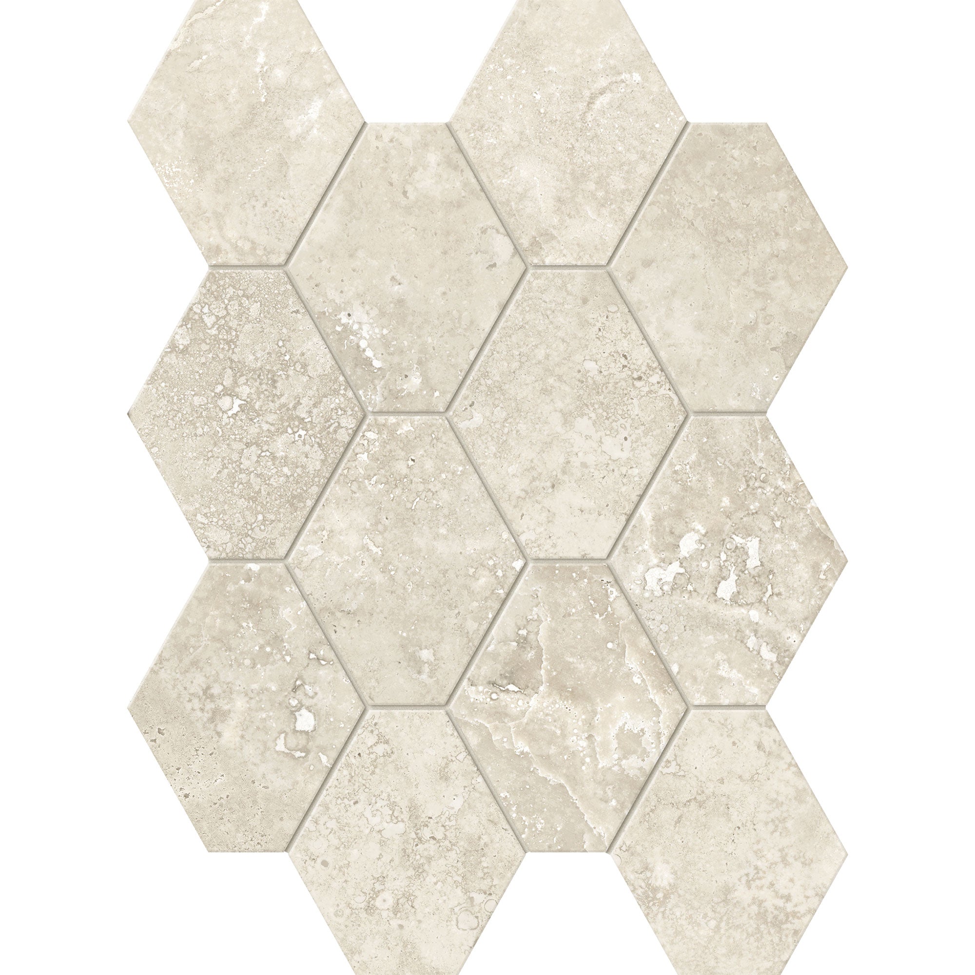 Unicom Starker Select Cream Hexagon Mosaic 25 x 34cm