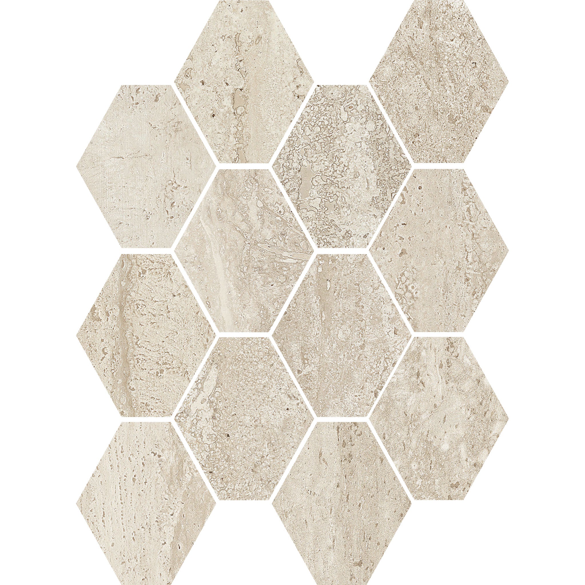 Unicom Starker Tibur Stone Avena Hexagon Mosaic 25 x 34cm