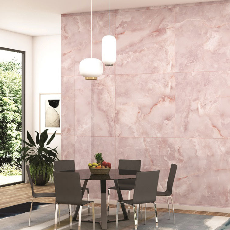 Zalara Pink tiles on wall (square format pictured)