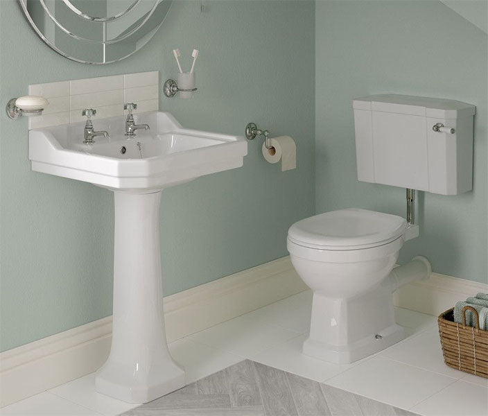 Abbey 2TH Basin & Full Pedestal 600 x 500mm