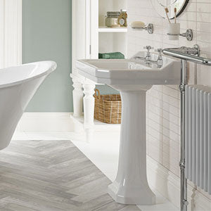Abbey 2TH Basin & Full Pedestal 600 x 500mm