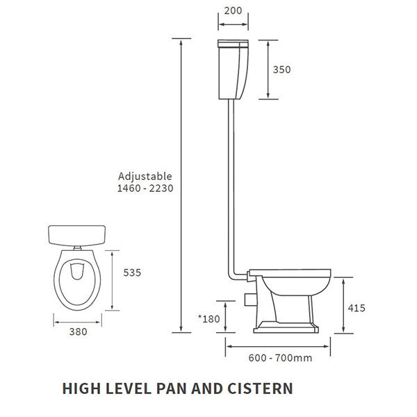 Tabo Primrose Brushed Brass High Level WC & Standard Soft Close Seat