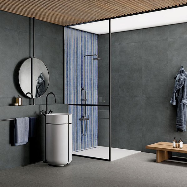 ABK Poetry Net Coal Rett Tiles 60 x 120cm