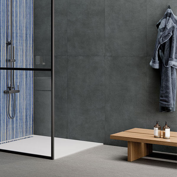 ABK Poetry Net Coal Rett Tiles 60 x 120cm