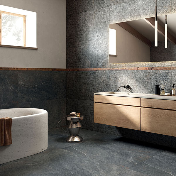 ABK Poetry Stone Carving Smoke Rett Tiles 60 x 120cm