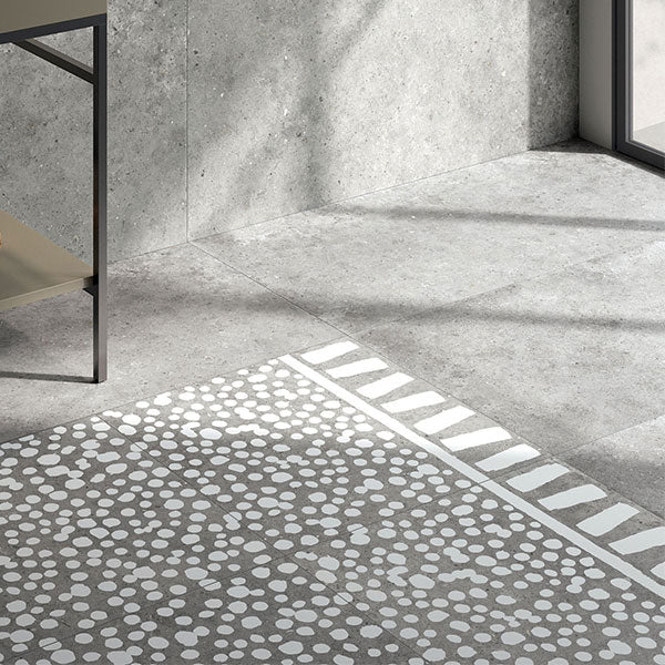 ABK Poetry Stone Fringe Grey Rett Tiles 60 x 60cm