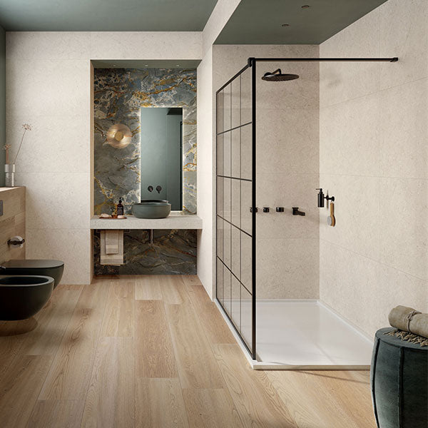 ABK Poetry Stone Trani Ivory Rett Tiles 60 x 120cm