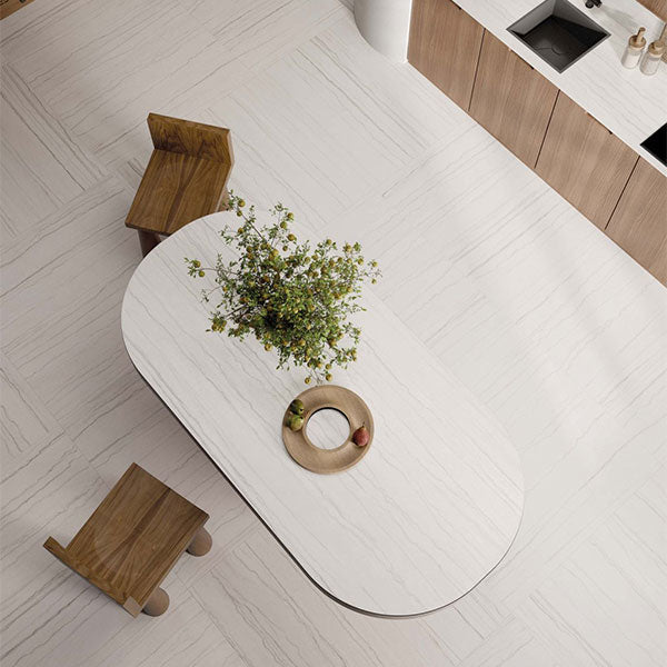 ABK Sensi Nuance White Macaubas Rett Tiles 120 x 120cm