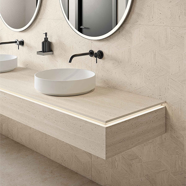 ABK Sensi Roma Cube Ivory Rett Tiles 60 x 120cm