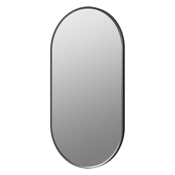 Tabo Moon Matt Black Obround Mirror 800 x 400mm