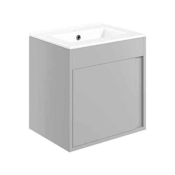 Tabo Elisa Matt Light Grey Wall Hung 1 Door Basin Unit 510mm