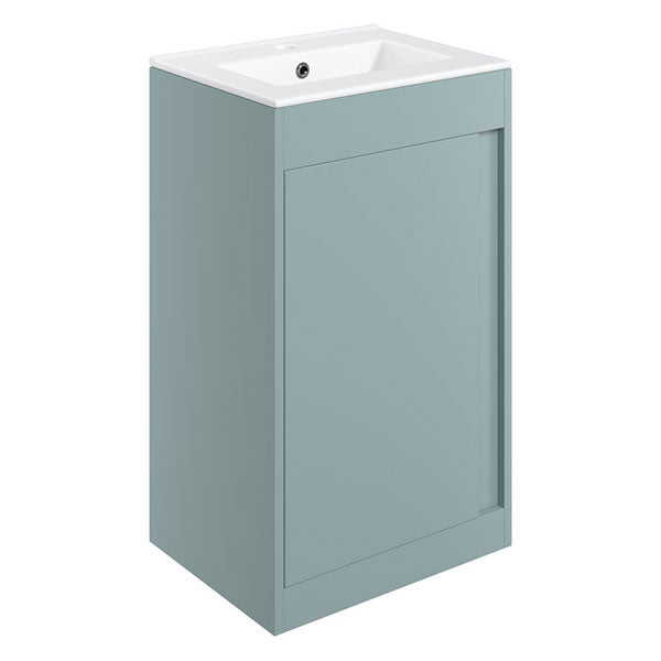 Tabo Elisa Matt Sea Green Floor Standing 1 Door Basin Unit 510mm