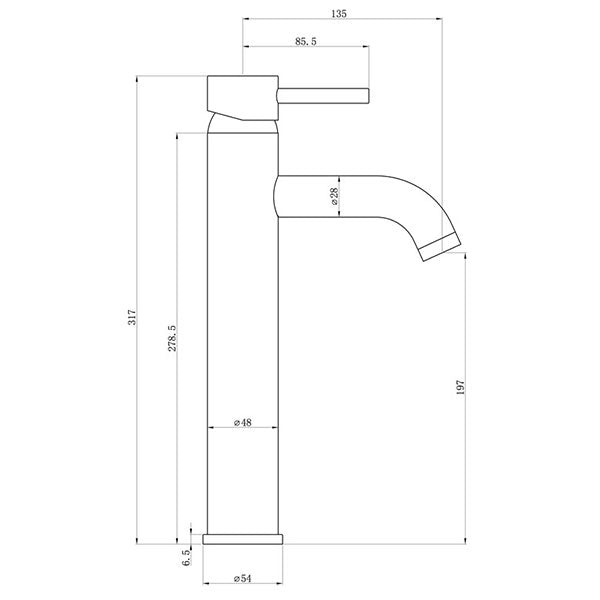 Tabo Hero Chrome Tall Basin Mixer Tap