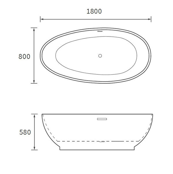 Apollo Harrow Freestanding Bath 1800 x 800 x 580mm