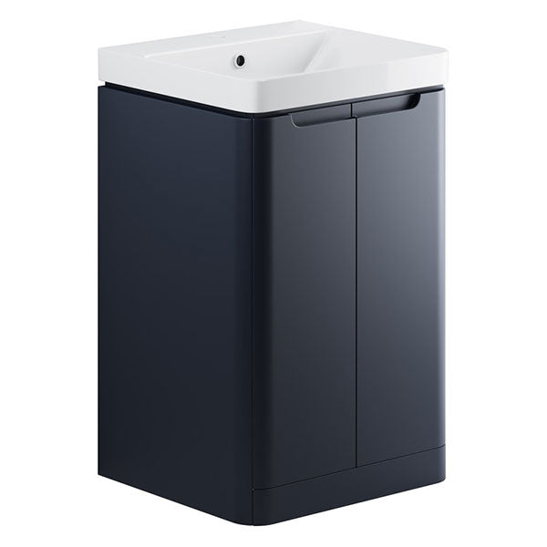 Tabo Magenta Matt Indigo Floor Standing 2 Door Cloakroom Basin Unit 500mm
