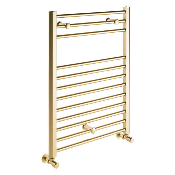 Tabo Forma Straight Ladder Brushed Brass Radiator 500 x 800 x 30mm