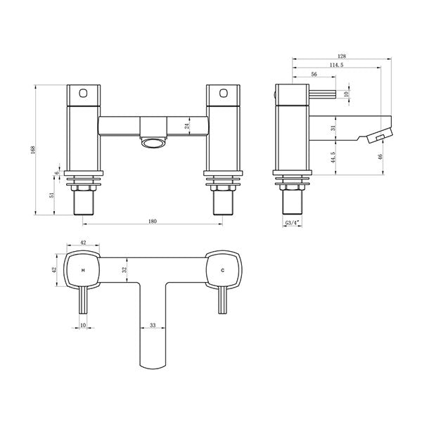 Tabo Fern Bath Filler Tap