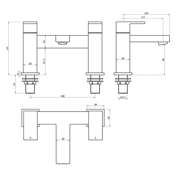 Tabo Ricco Bath Filler Tap