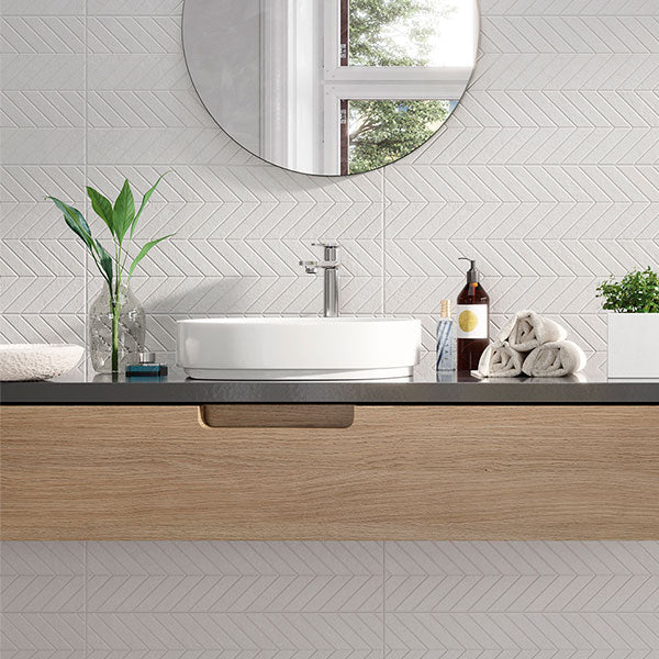 Azulev Cannes Spike Tile (Blanco colour pictured)