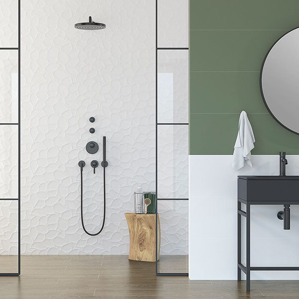 Azulev Colours Leaf White Relief Tiles