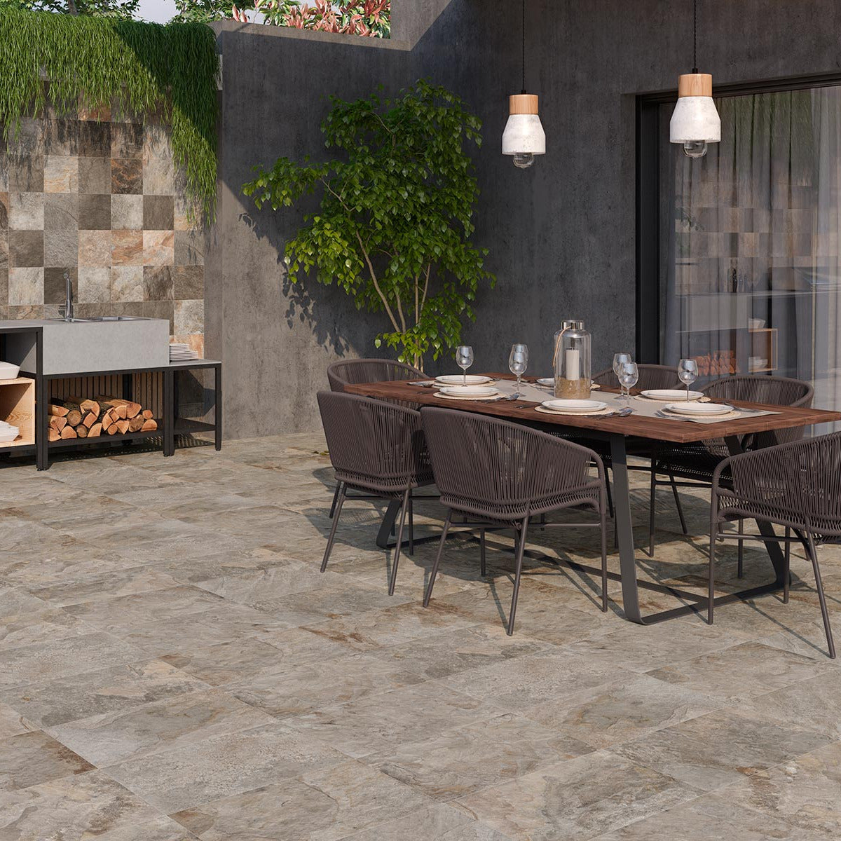 Aurora Gris Rectified Matt Tiles