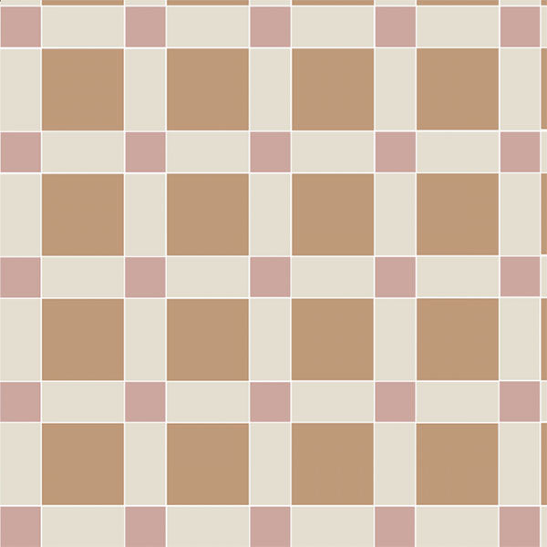 Brighton pattern in Dover White, Old London & Carnation Pink