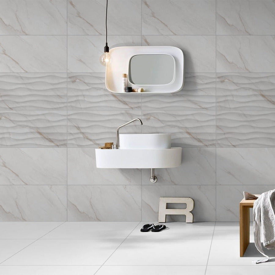 Capri Gold Gloss Wall Tiles (pictured with decor tiles)