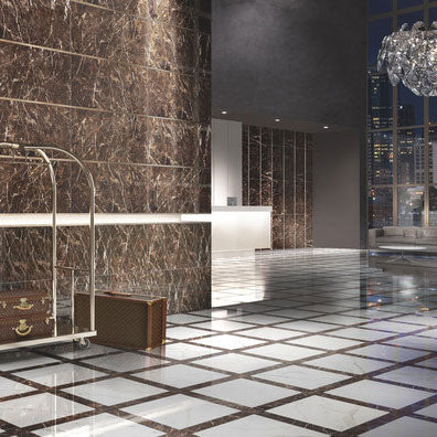 Casalgrande Marmoker Statuario Oro (pictured with Marmoker Saint Laurent)