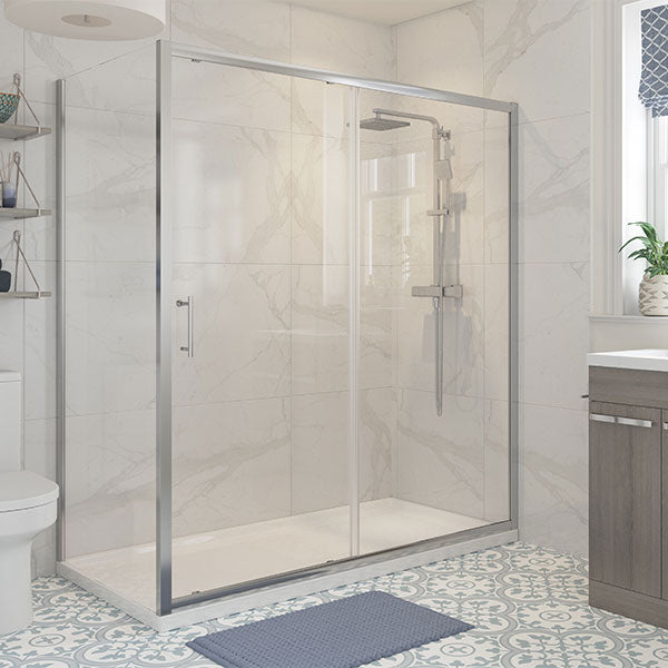 Splash Modo Sliding Door (shown with a side panel)