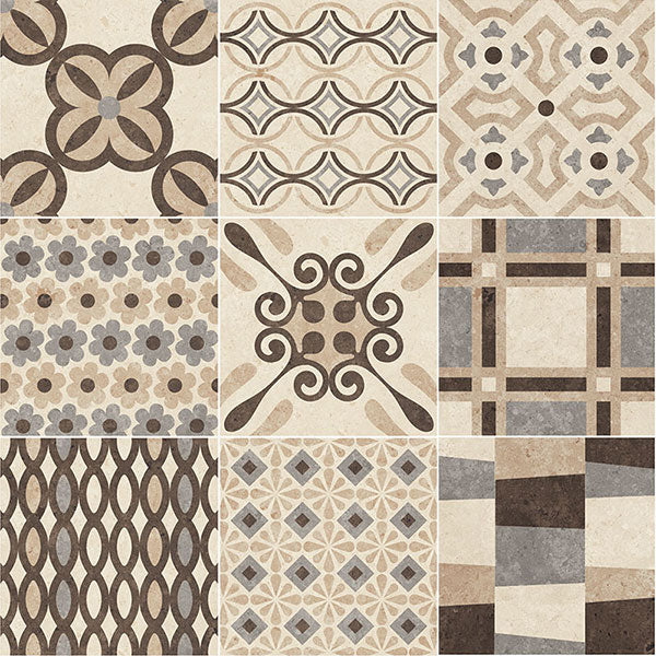 Deco Cementine Mix Light Beige Tiles