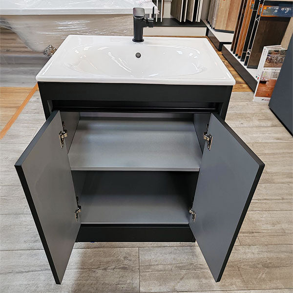 Deuco Floor Standing 2 Door Vanity Basin Unit 600mm with Basin Mixer