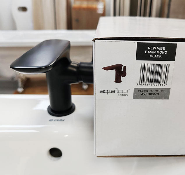 Frontline New Vibe matt black basin mixer tap & waste
