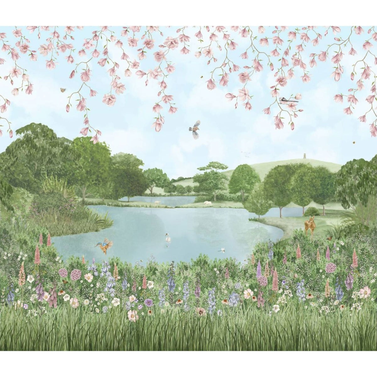 Original Style English Garden Mural (all panels)