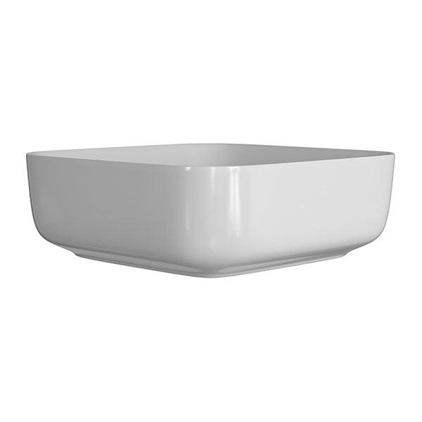 Gallery Matt White Square Washbowl & Waste 400mm