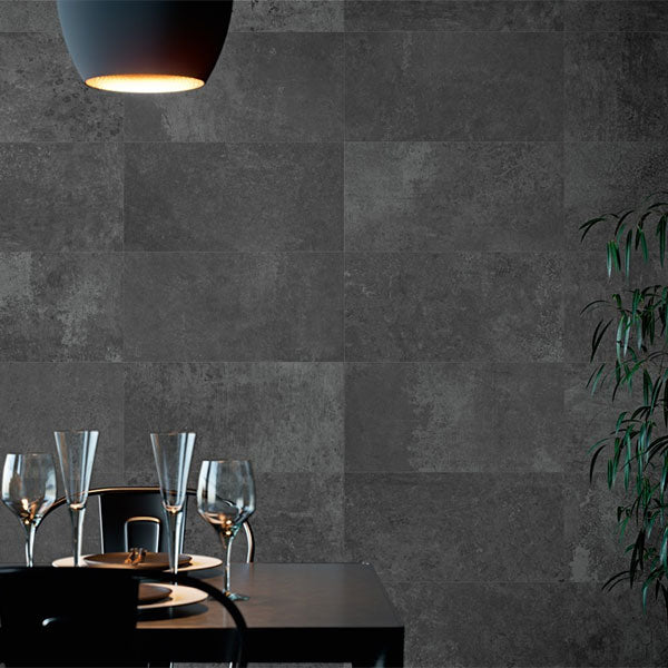Grespania Moma Antracita tiles (smaller format pictured)