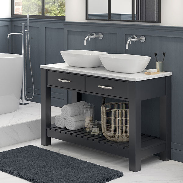 Hyde White Resin Washbowl 460 x 320mm (unit & taps not included)