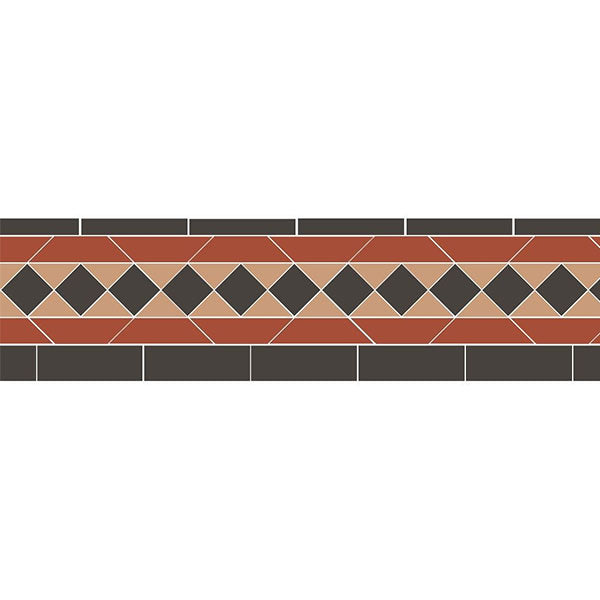 Keats Border in Black, Red and Buff