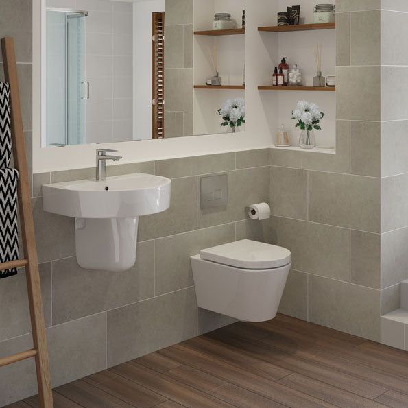 Kew 1TH Basin & Semi Pedestal 555 x 430mm