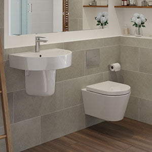 Kew 1TH Basin & Semi Pedestal 555 x 430mm