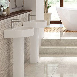 Kew 1TH Basin & Full Pedestal 555 x 430mm